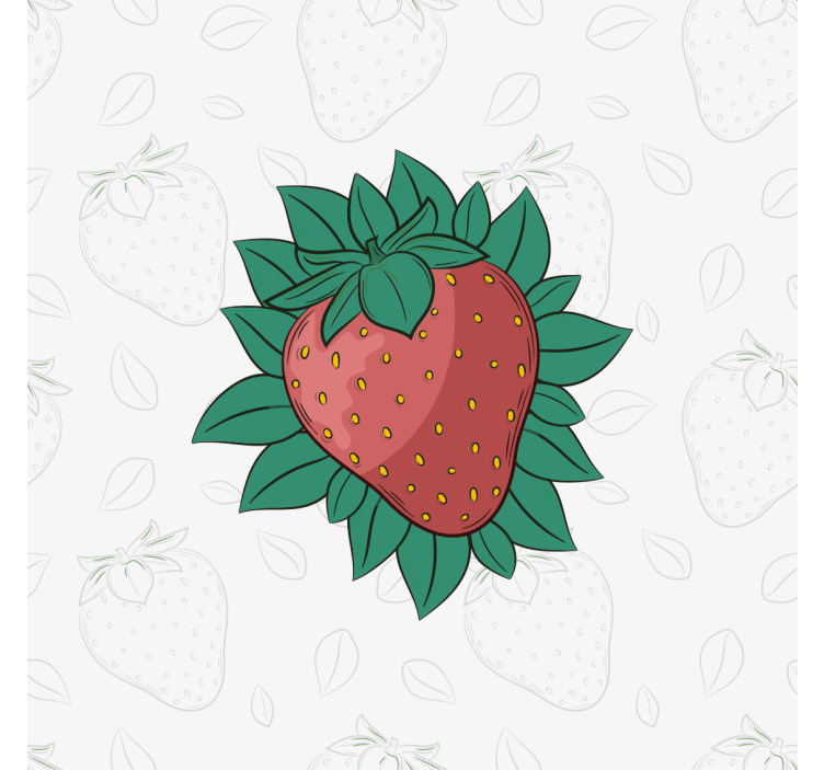 Roleta do kuchni soczyste truskawki w zielonych liściach - TenStickers