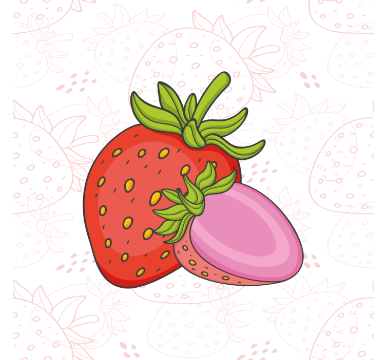 Roleta do kuchni w truskawki w czerwieni i różu - TenStickers