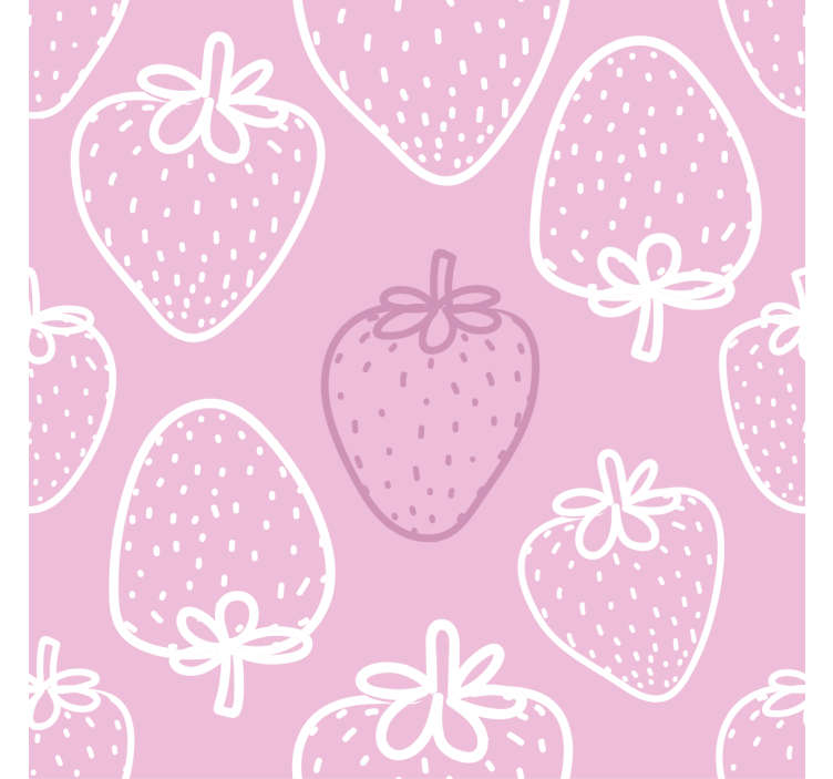 Roleta do kuchni w różowe truskawki w stylu gift wrap - TenStickers
