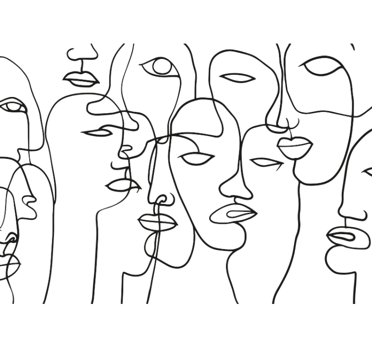 Biała roleta z wzorem twarzy - TenStickers