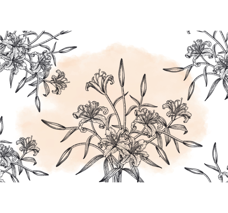 Biała roleta z motywem lilii w panoramie - TenStickers