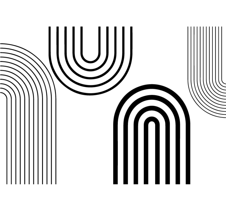 Biała roleta cienkie minimalistyczne czarne łuki - TenStickers