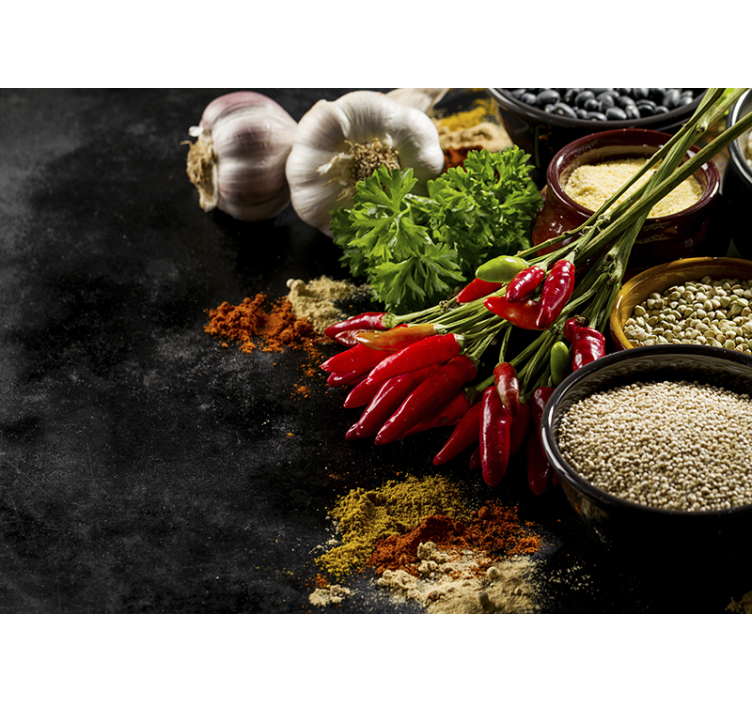 Czarna roleta gotowanie ze przyprawami - TenStickers