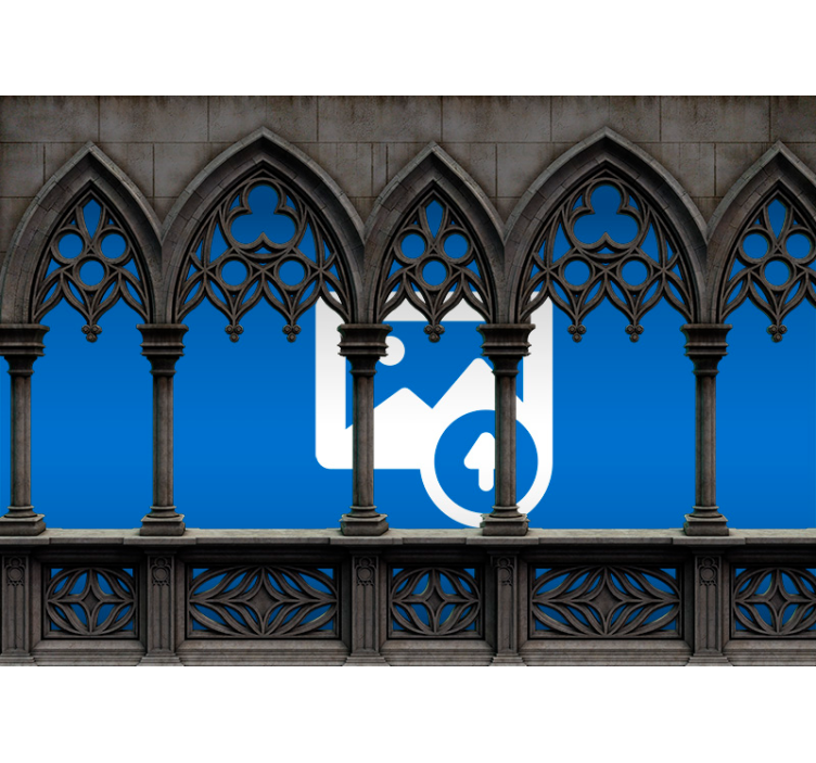 Czarna roleta fotomural kamień z ramą - TenStickers