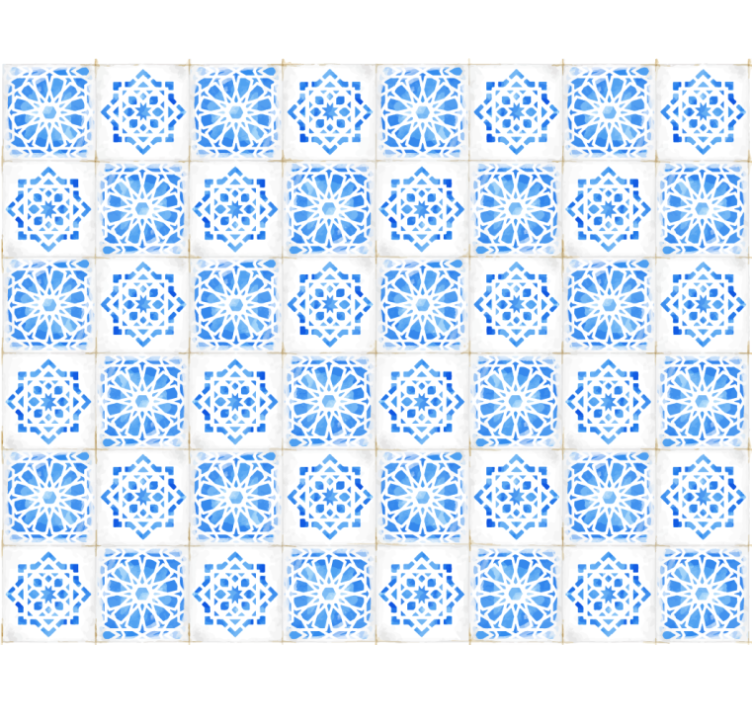 Niebieska roleta z misternym wzorem - TenStickers
