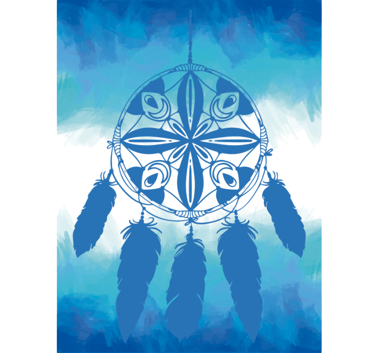 Niebieska roleta dywan w ornamenty marzeń - TenStickers