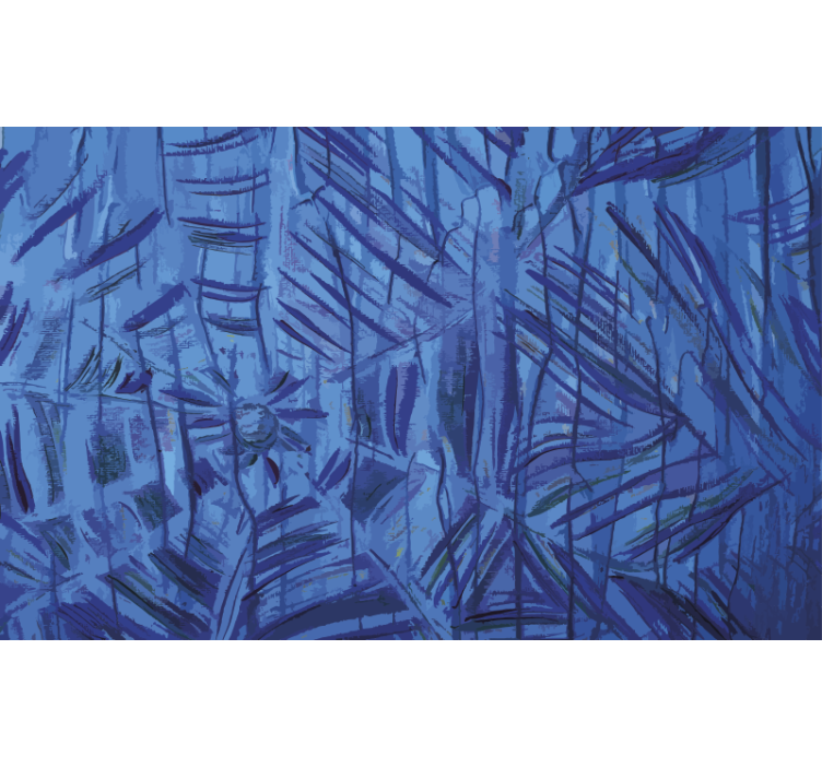 Niebieska roleta dywan z niebieskim tuszem - TenStickers