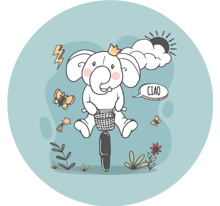 Niebieska roleta z motywem słonia - TenStickers