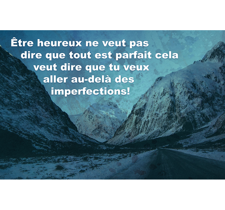 Niebieska roleta pusta droga i góry ze śniegiem - TenStickers