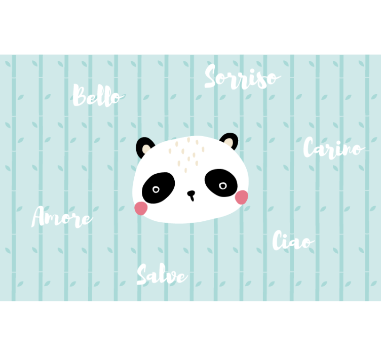 Niebieska roleta panda w chmurach - TenStickers