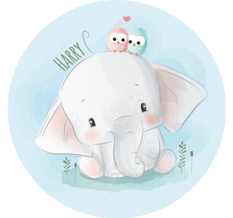 Niebieska roleta z dużym słoniem - TenStickers