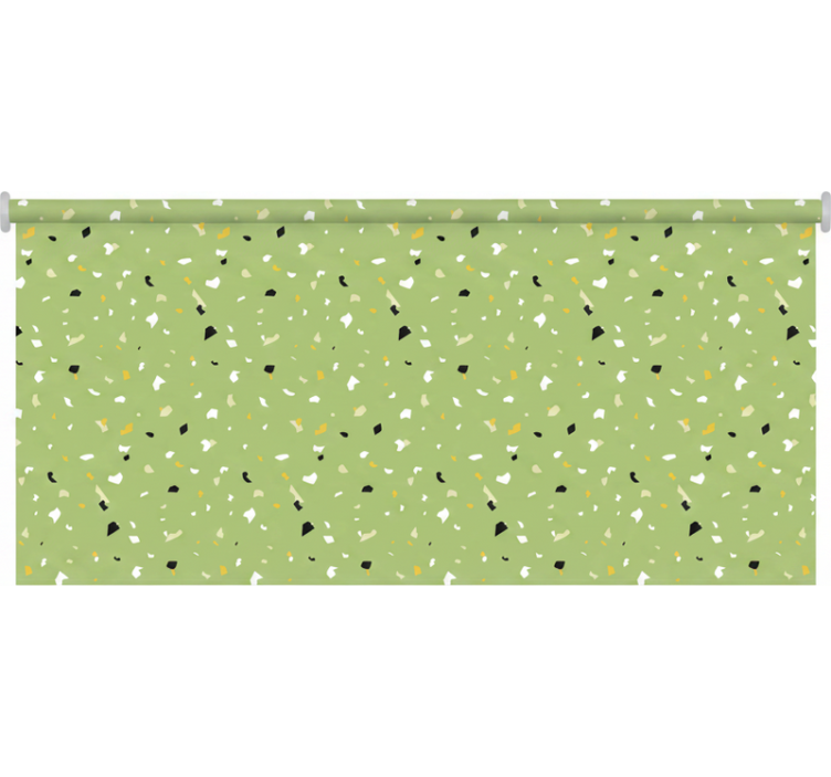 Zielona roleta w zielony wzór terrazzo - TenStickers