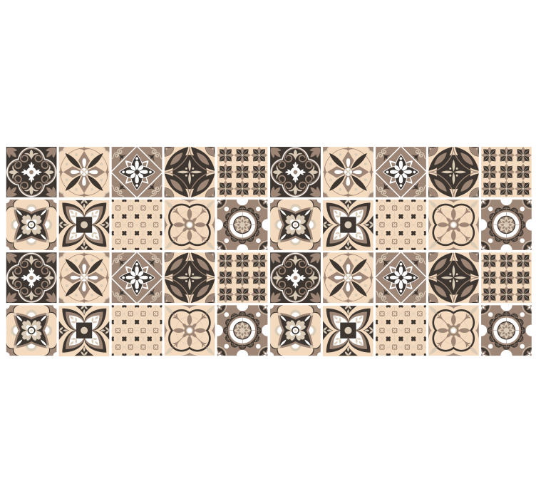 Beżowa roleta w geometryczny wzór kafli - TenStickers