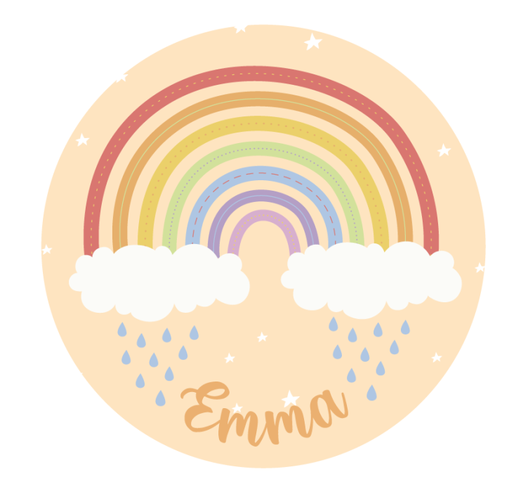 Beżowa roleta tęcza akwarelowa z imieniem - TenStickers