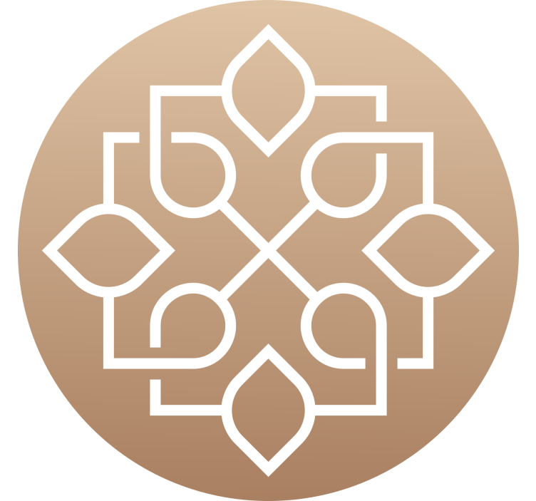 Beżowa roleta z prostym geometrycznym wzorem mandali - TenStickers