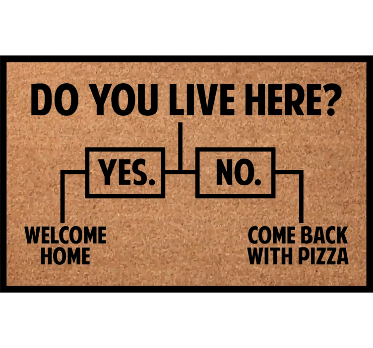 Beżowa roleta z napisem gdzie tu pizza - TenStickers