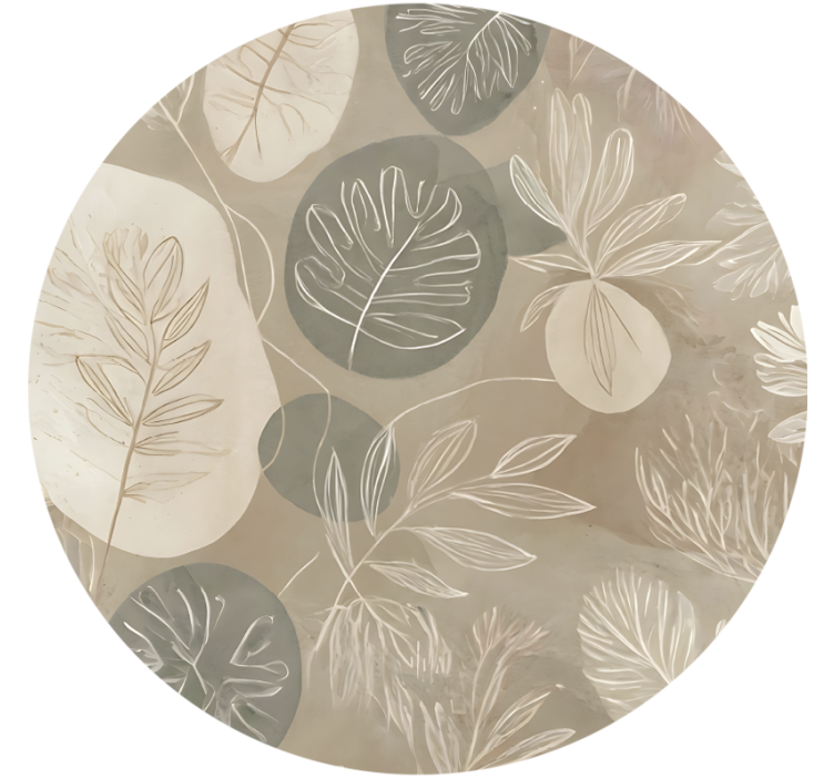 Beżowa roleta w neutralny botaniczny abstrakt - TenStickers