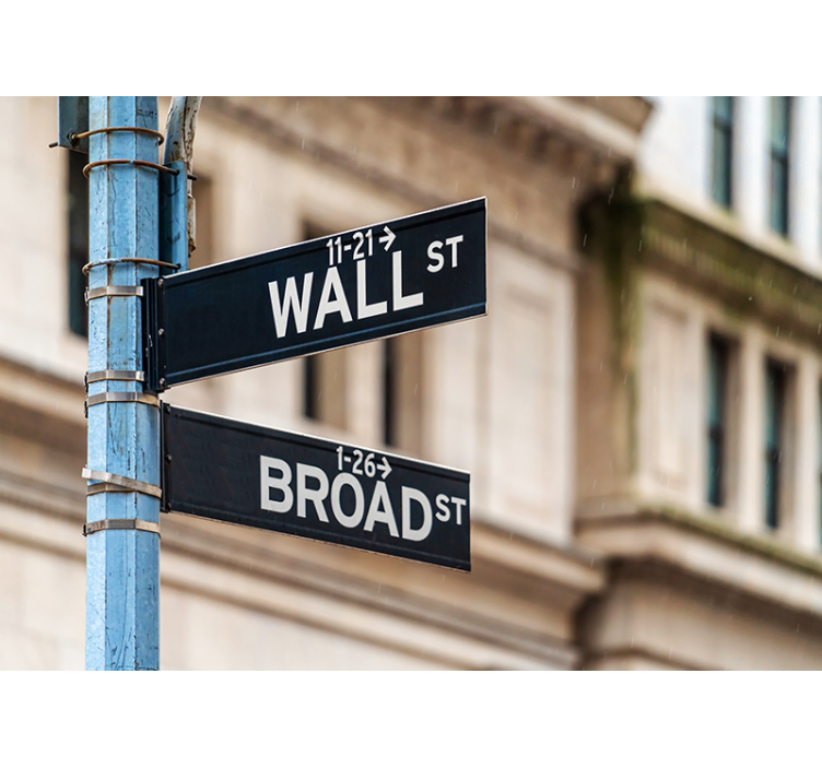 Beżowa roleta z tabliczką wall street - TenStickers