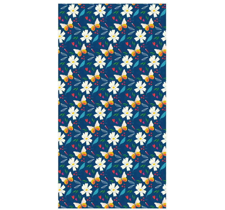 Roleta z kwiatami i roślinami projekt kwiatowy wzór - TenStickers