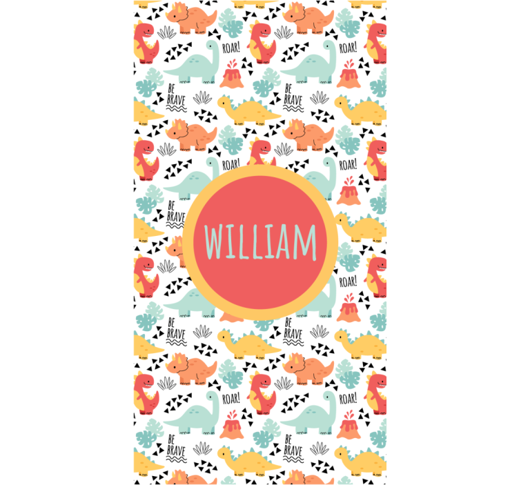 Roleta z dinozaurami małe dinozaury z nazwą okręgu - TenStickers