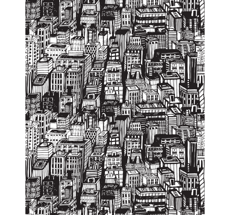 Roleta z mapą świata przegląd panoramy miasta - TenStickers