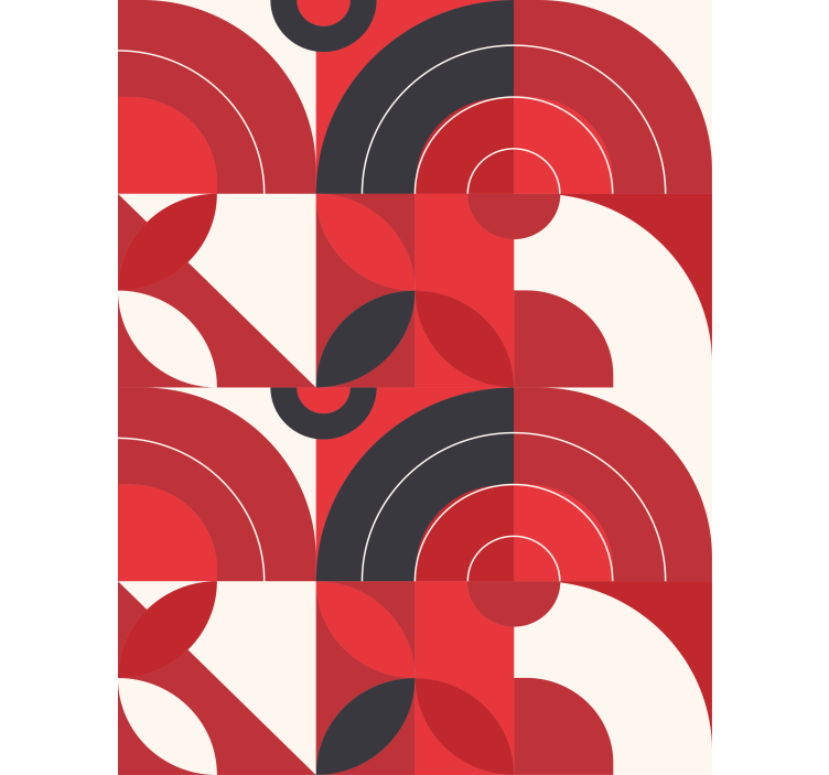 Nowoczesna roleta geometryczne czerwone kółka - TenStickers