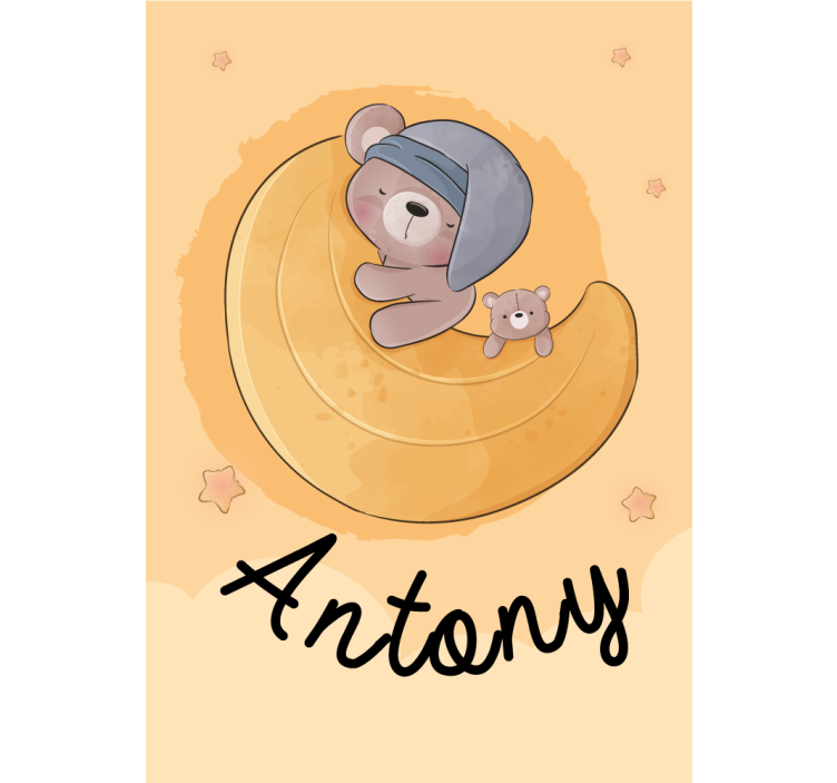 Roleta do pokoju dziecięcego Śpiące misie z imieniem - TenStickers