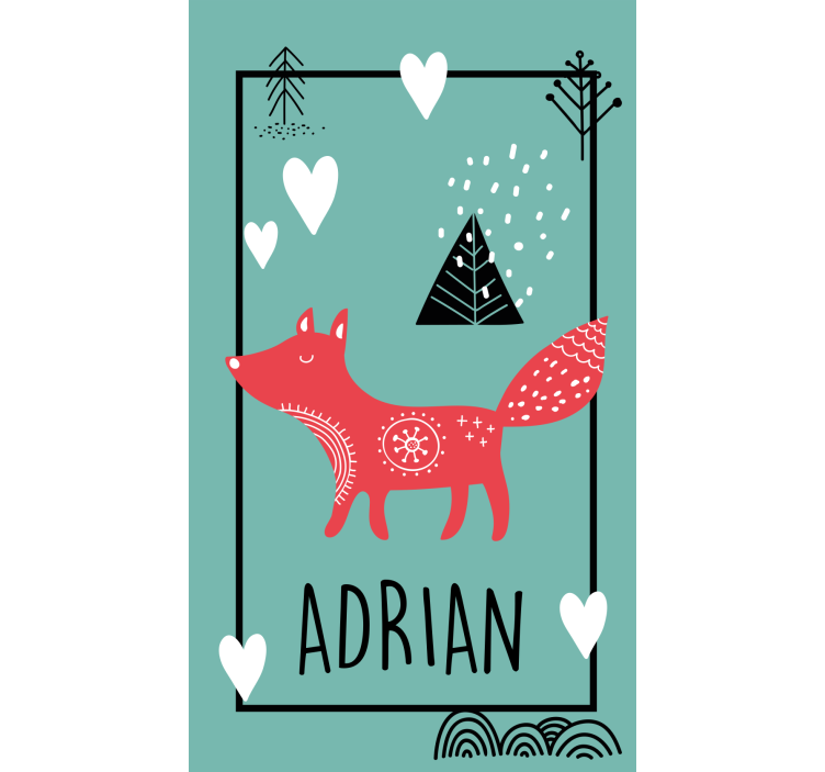 Roleta na zamówienie Nordycki lis z sercami - TenStickers