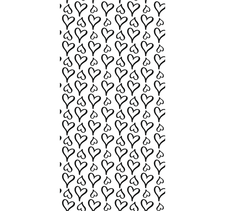 Romantyczna roleta czarno-białe serca - TenStickers