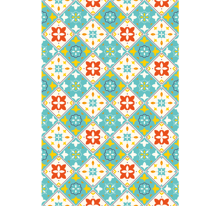 Roleta do łazienki niebieskie i beżowe płytki - TenStickers