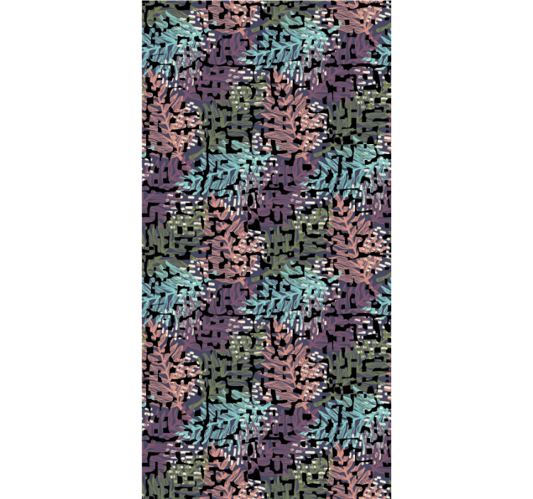 Roleta z kwiatami i roślinami w zielony wzór - TenStickers