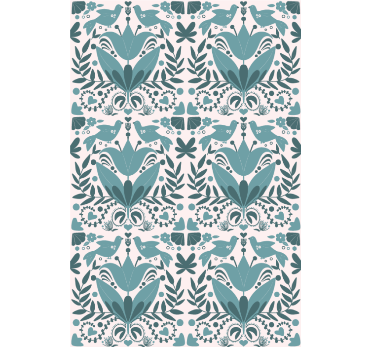 Roleta z kwiatami i roślinami wzór z ptakami - TenStickers