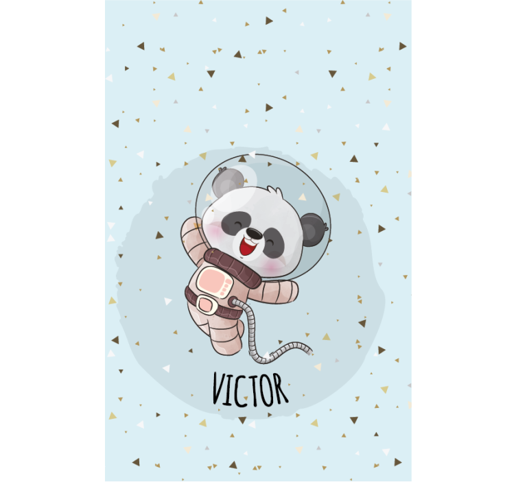 Roleta dla dzieci panda astronautka z imieniem - TenStickers