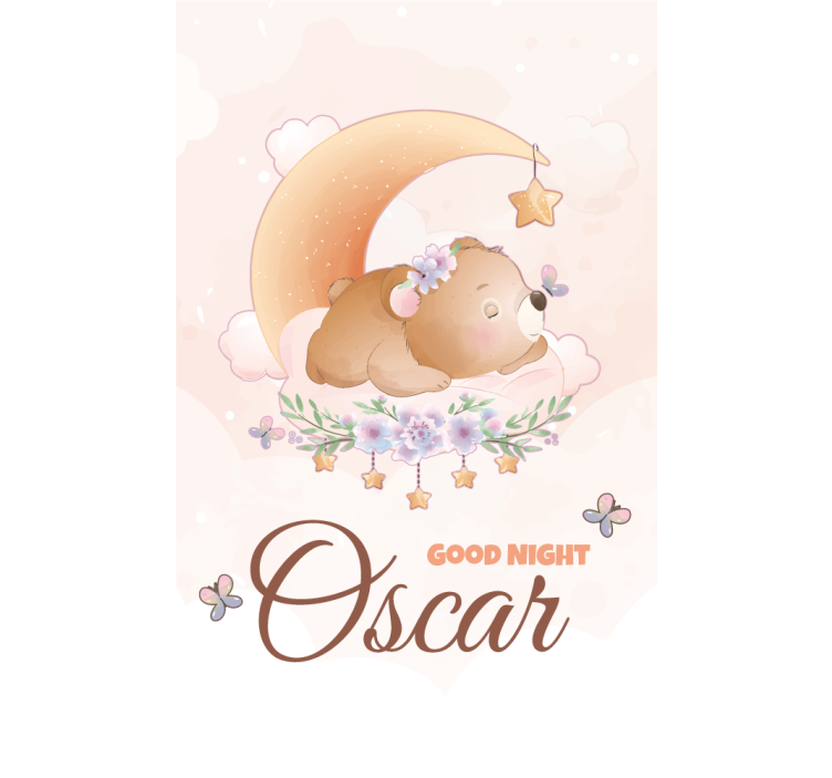 Rolety do pokoju dziecęcego Słodki miś dla chłopca z imieniem - TenStickers