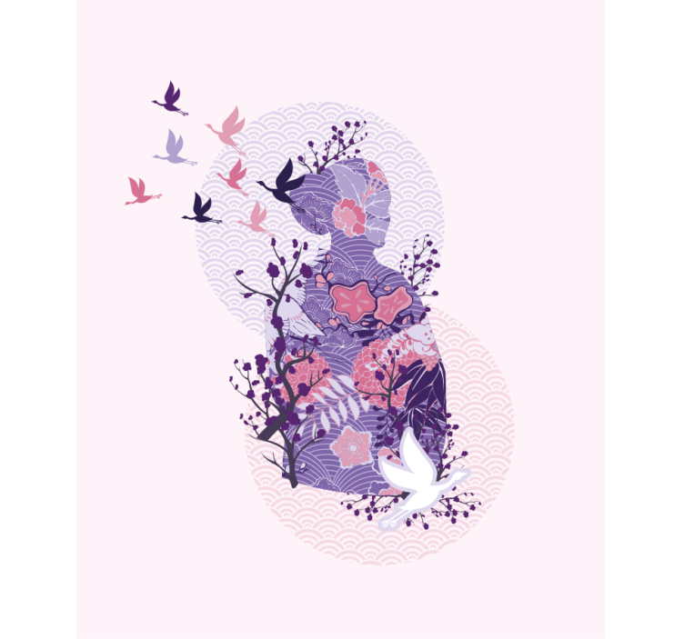 Roleta z kwiatami i roślinami sztuka sylwetkowa kwiatów - TenStickers