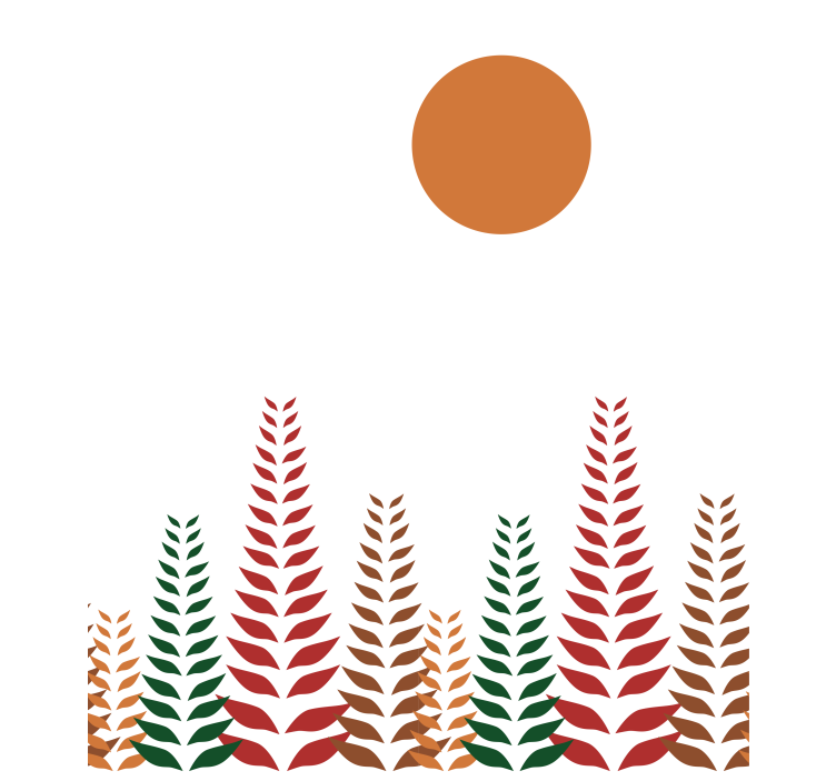 Nowoczesna roleta retro liście i słońce - TenStickers