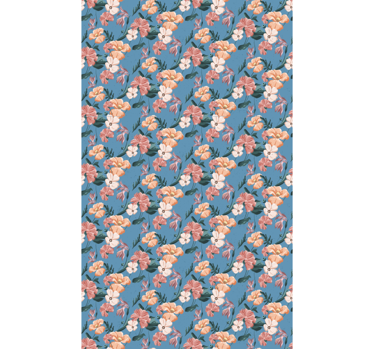 Roleta z kwiatami i roślinami rozkoszny wzór kwiatowy - TenStickers