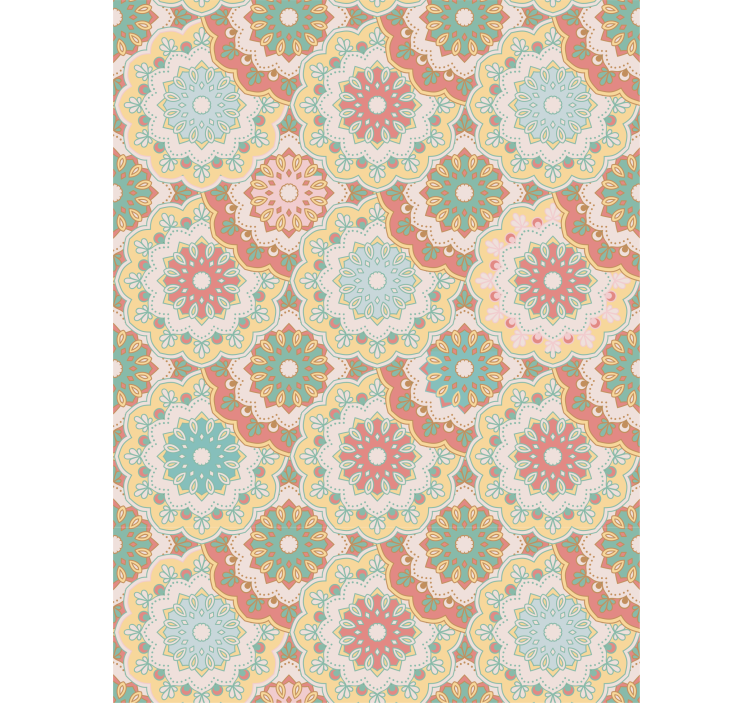 Roleta w kwiaty skomplikowane wzory kwiatowe - TenStickers