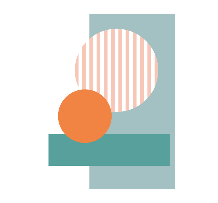 Roleta do salonu niebieskie abstrakcyjne kółka - TenStickers