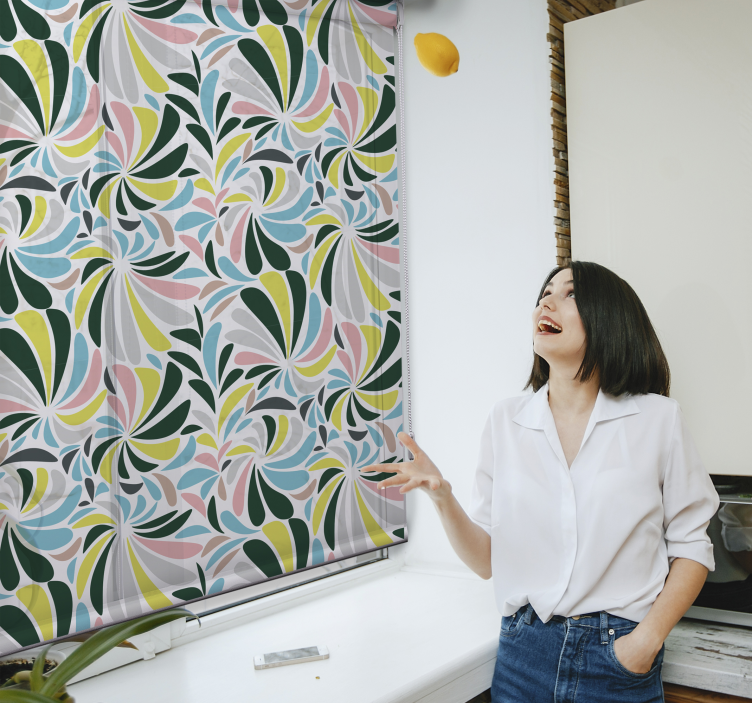 Roleta z kwiatami i roślinami w stylu florystycznym - TenStickers