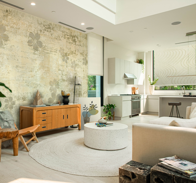 Roleta do salonu subtelne wzory fal - TenStickers