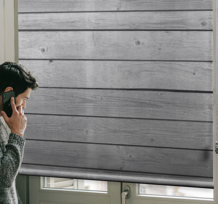 Roleta do salonu rustic drewniane ciemnoszare - TenStickers