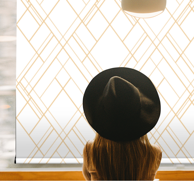 Elegancka roleta w geometryczne złote linie - TenStickers