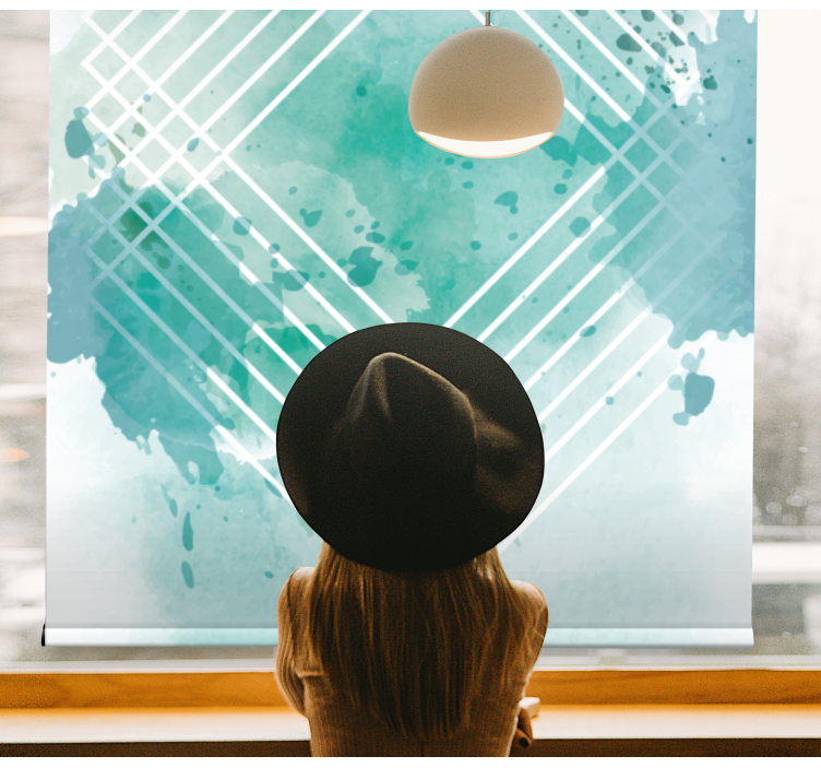 Nowoczesna roleta geometryczny wzór akwarelowy - TenStickers