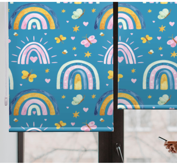 Roleta dla dzieci projekt motyli tęczowych - TenStickers