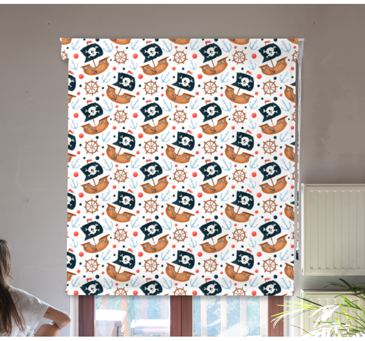 Roleta dla dzieci wzór statku pirackiego - TenStickers