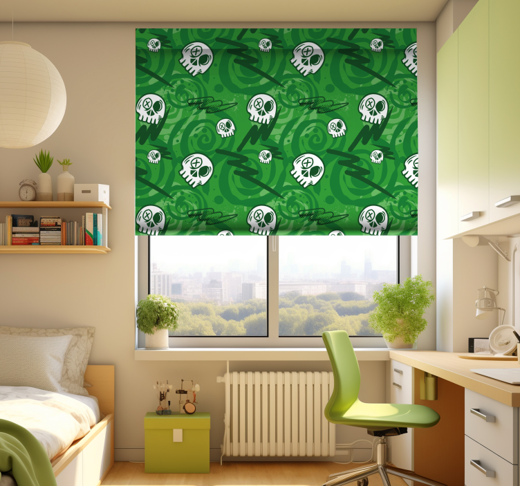 Młodzieżowa roleta czaszki z graffiti - TenStickers