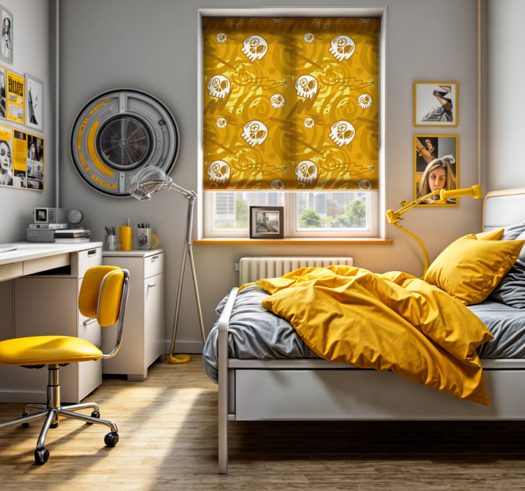 Młodzieżowa roleta graffiti z czaszkami - TenStickers