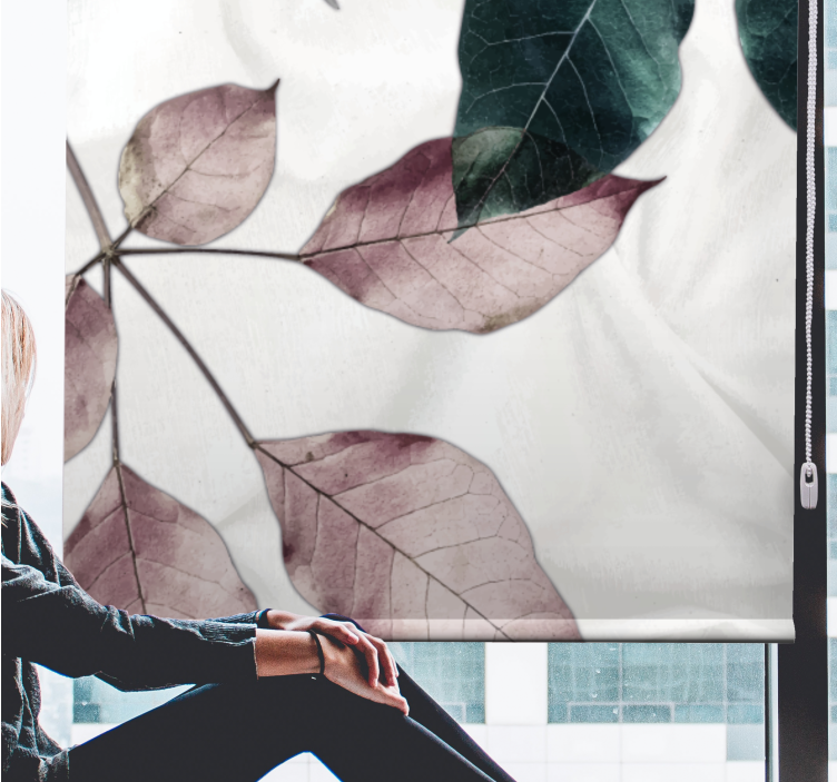 Roleta do salonu motyw botaniczny liści - TenStickers