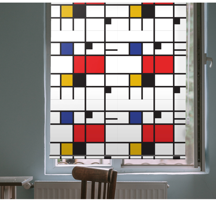 Roleta z rysunkami Sztuka geometryczna mondrian - TenStickers